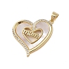 Brass Micro Pave Clear Cubic Zirconia Pendants KK-I712-51G-01-1