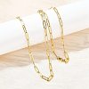 304 Stainless Steel Paperclip Chain Necklaces NJEW-H072-01G-3