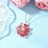 Glass Pendant Necklaces NJEW-MZ00112-3