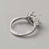 Adjustable Brass & Rhinestone Finger Rings Components KK-WH0044-211A-2