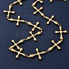 304 Stainless Steel Cross Link Chain Necklaces for Women NJEW-G178-03G-02-2