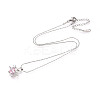 Brass Cubic Zirconia Heart Planet Pendant 304 Stainless Steel Chain Necklaces NJEW-T018-05P-2