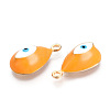 Rack Plating Light Gold Tone Alloy Enamel Pendants LS-PALLOY-T077-230E-2