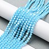 Opaque Solid Color Electroplate Glass Beads Strands EGLA-A039-P4mm-A12-4