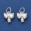 925 Sterling Silver Bowknot with Flower Charms STER-P071-10S-2