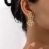 Flower Alloy & Rhinestone Dangle Stud Earrings FS-WG1D96C-01-3