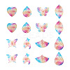 16Pcs 8 Style 430 Stainless Steel Filigree Pendants STAS-BY0001-15-2