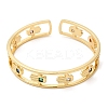 Colorful Cubic Zirconia Cuff Bangle BJEW-D058-03A-G-02-1
