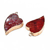 Electroplate Natural Regalite/Imperial Jasper/Sea Sediment Jasper Pendants X-G-T111-05-3