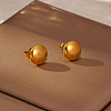 Simple 304 Stainless Steel Geometric Flat Round Stud Earrings MY6904-6