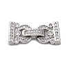 Brass Micro Pave Clear Cubic Zirconia Fold Over Clasps KK-P291-16P-1