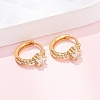 Star 925 Sterling Silver Micro Pave Clear Cubic Zirconia Hoop Earrings EJEW-K317-07G-1