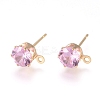 Brass Stud Earring Findings KK-L199-B-M-2