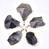 Electroplate Natural Tourmalinated Quartz/Black Rutilated Quartz Pendants G-T112-13A-1