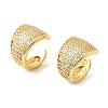 Brass Micro Pave Clear Cubic Zirconia Cuff Earrings EJEW-K309-04G-4
