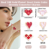4Pcs 2 Colors Brass Pave Cubic Zirconia Connector Charms KK-BBC0018-42G-2