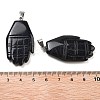 Natural Obsidian Carved Pendants G-K369-01P-07-3