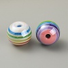 Electroplated Opaque Stripe Resin European Beads RESI-CJC0019-34-2