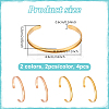 4Pcs 2 Colors C-Shaped 201 Stainless Steel Grooved Cuff Bangles STAS-UN0065-25A-3