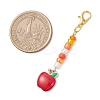 5Pcs 5 Styles Thanksgiving Day Alloy Enamel & Glass Seed Leaf Pumpkin Corn Pendant Decorations HJEW-JM04316-3