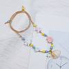 Ceramics Starfish Fish & Resin Shell Shape Pendant Adjustable Cotton Cord Necklaces for Women LS-NJEW-Z100-01A-G-1