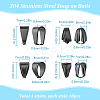 40Pcs 4 Style 304 Stainless Steel Snap on Bails STAS-SC0005-63-2