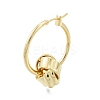 Brass Knot Beaded Hoop Earrings for Women EJEW-P205-10G-3