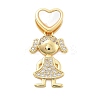 Real 18K Gold Plated Brass Micro Pave Cubic Zirconia Pendants KK-L209-100G-02-1