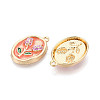 Rack Plating Alloy Enamel Pendants ENAM-T024-89A-G-2