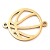 304 Stainless Steel Hollow Sport Ball Connector Charms LS-STAS-M076-11G-1