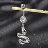 Alloy Rhinestone Snake Curved Barbell Belly Rings LS-AJEW-R007-03P-01-1