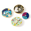 4Pcs 4 Style Elephant & Cat & Girl and Boy & Diamond Rotating Enamel Pins Set JEWB-TA0001-09-12