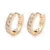 Brass Micro Pave Clear Cubic Zirconia Hoop Earrings LS-EJEW-S234-05G-1