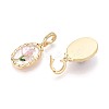 Spray Painted Brass Pave Clear Cubic Zirconia Pendants KK-T072-28A-G-2