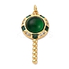 Brass Micro Pave Cubic Zirconia Pendants LS-KK-U076-04G-02-1