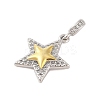Rack Plating Brass Micro Pave Clear Cubic Zirconia Pendants X-KK-S380-37E-P-2