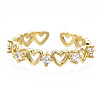 Exquisite Cubic Zirconia Heart Cuff Ring X-RJEW-N035-057-NF-1