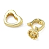 Heart Brass Fold Over Clasps KK-Z143-14G-2