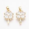Brass Cubic Zirconia Pendants KK-R015-112G-1