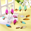 12Pcs 6 Colors  Transparent Resin & Walnut Wood Big Pendants RESI-TA0003-42-8