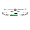 Palestine Map 304 Stainless Steel Enamel Pave Clear Cubic Zirconia Slider Bracelets for Women FS-WGEA228-01-1