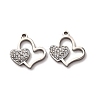 304 Stainless Steel Clay Rhinestone Pendants STAS-P406-17G-P-1