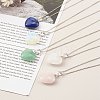 Mixed Gemstone Heart Pendant Necklaces NJEW-JN03493-6