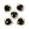 Natural Obsidian Faceted Heart Pendants G-I382-03G-04-1