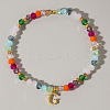 Brass Initial Charm Bracelets KC4213-7-1