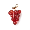 4Pcs 4 Colors Natural Quartz Crystal & Carnelian & Green Aventurine & Amethyst Round Cluster Pendants PALLOY-TA00204-3
