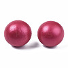 Painted Half Round Schima Wood Earrings for Girl Women EJEW-T017-02D-2