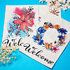 4Pcs 4 Style Linen Vertical Double Sided Garden Flag AJEW-CF0001-15-4