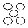 5Pcs 5 Styles Sport Theme Brass Enamel Charm Bracelets BJEW-JB12069-2