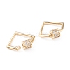 Brass Micro Pave Clear Cubic Zirconia Screw Carabiner Lock Charms KK-F814-33G-2